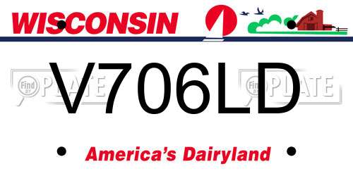 V706LD Wisconsin License Plate