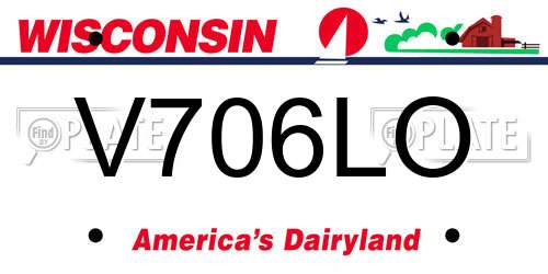V706LO Wisconsin License Plate