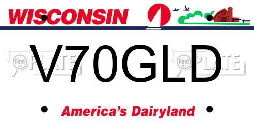 V70GLD Wisconsin License Plate