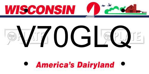 V70GLQ Wisconsin License Plate