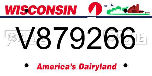 V879266 Wisconsin License Plate