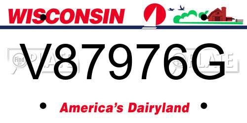 V87976G Wisconsin License Plate