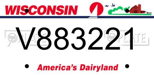 V883221 Wisconsin License Plate