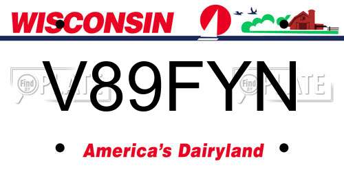 V89FYN Wisconsin License Plate