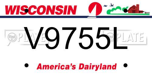 V9755L Wisconsin License Plate