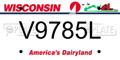 V9785L Wisconsin License Plate