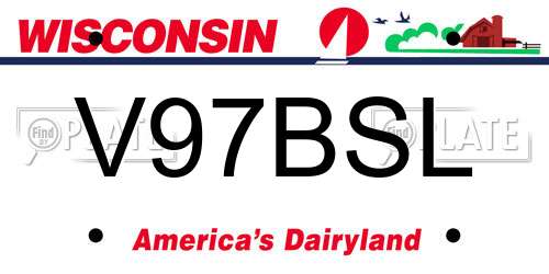 V97BSL Wisconsin License Plate