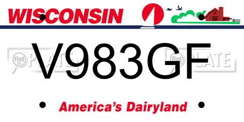 V983GF Wisconsin License Plate
