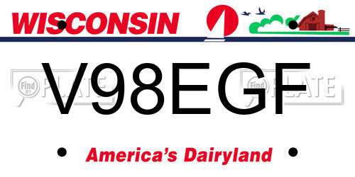 V98EGF Wisconsin License Plate