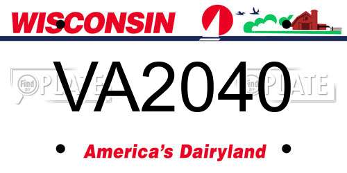 VA2040 Wisconsin License Plate