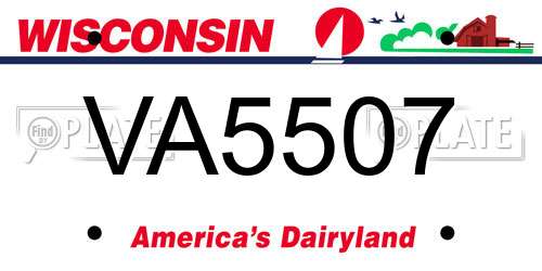 VA5507 Wisconsin License Plate