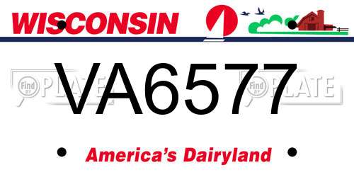 VA6577 Wisconsin License Plate