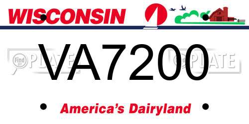 VA7200 Wisconsin License Plate