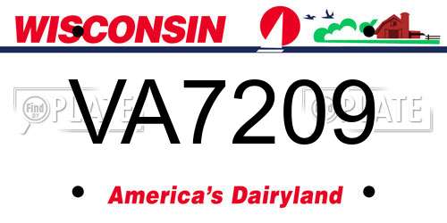 VA7209 Wisconsin License Plate