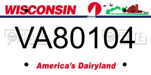 VA80104 Wisconsin License Plate