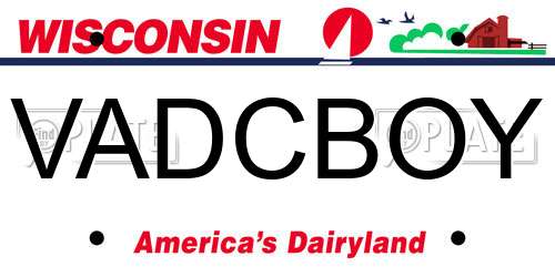 VADCBOY Wisconsin License Plate