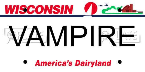 VAMPIRE Wisconsin License Plate