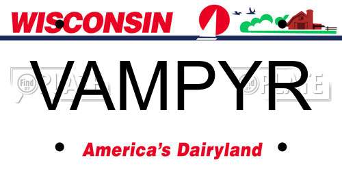 VAMPYR Wisconsin License Plate
