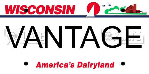 VANTAGE Wisconsin License Plate