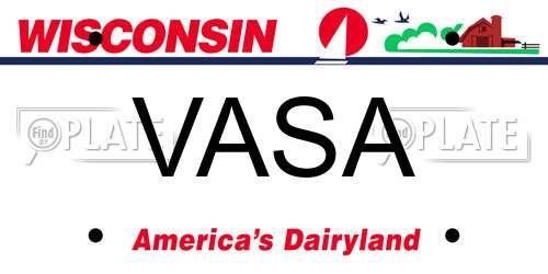VASA Wisconsin License Plate