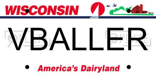 VBALLER Wisconsin License Plate