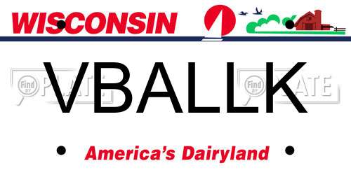 VBALLK Wisconsin License Plate