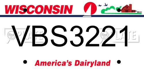 VBS3221 Wisconsin License Plate