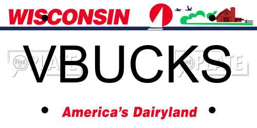 VBUCKS Wisconsin License Plate