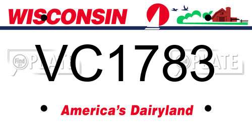 VC1783 Wisconsin License Plate