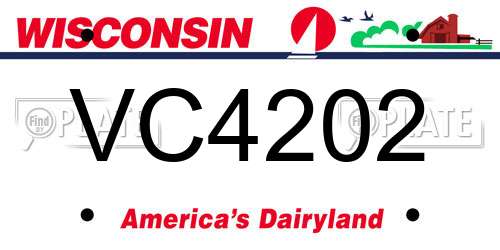 VC4202 Wisconsin License Plate