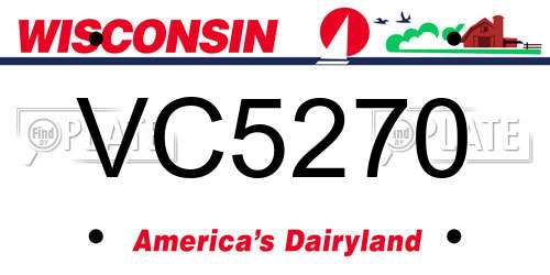 VC5270 Wisconsin License Plate