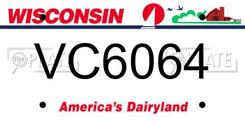 VC6064 Wisconsin License Plate