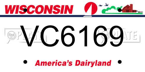 VC6169 Wisconsin License Plate