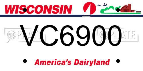 VC6900 Wisconsin License Plate