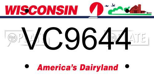 VC9644 Wisconsin License Plate
