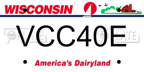 VCC40E Wisconsin License Plate