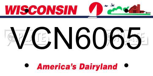 VCN6065 Wisconsin License Plate