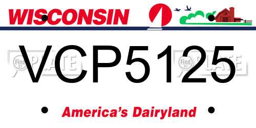 VCP5125 Wisconsin License Plate