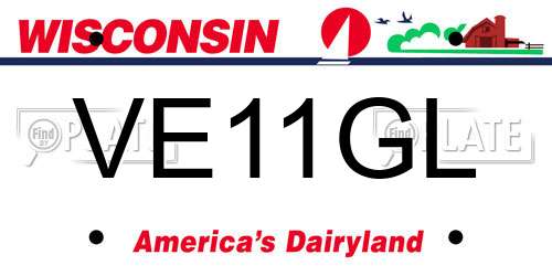 VE11GL Wisconsin License Plate