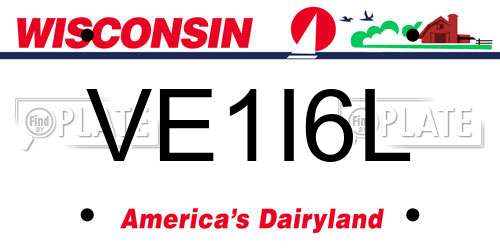 VE1I6L Wisconsin License Plate