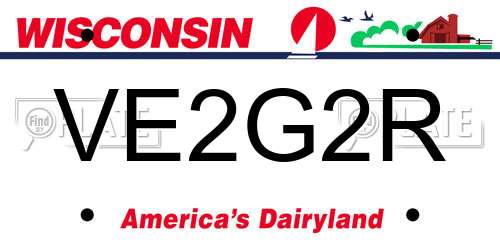 VE2G2R Wisconsin License Plate
