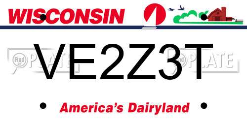 VE2Z3T Wisconsin License Plate