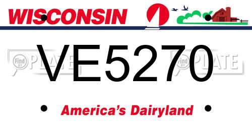 VE5270 Wisconsin License Plate