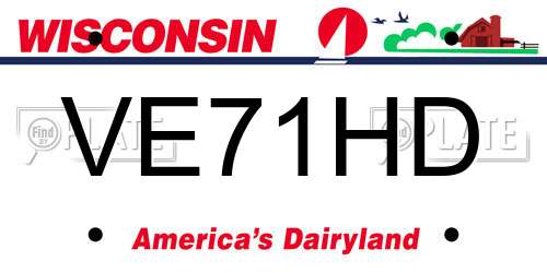 VE71HD Wisconsin License Plate