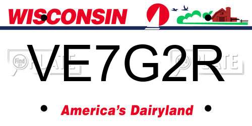 VE7G2R Wisconsin License Plate