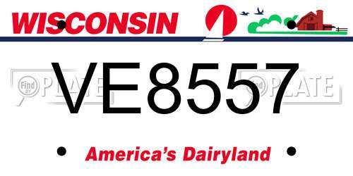 VE8557 Wisconsin License Plate
