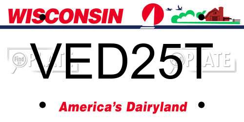 VED25T Wisconsin License Plate