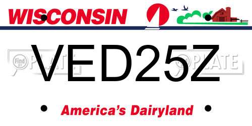 VED25Z Wisconsin License Plate