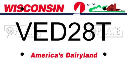 VED28T Wisconsin License Plate