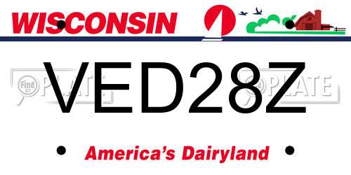 VED28Z Wisconsin License Plate